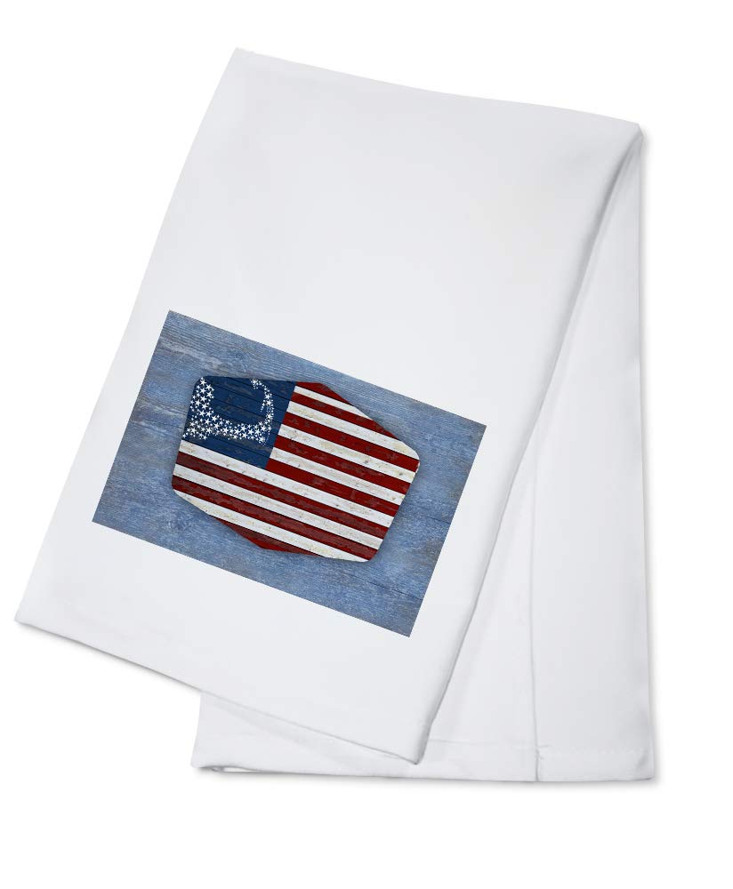 Vintage Cape Cod Massachusetts Distressed Flag Cotton Tea Towel - 100% Cotton Decorative Hand Towel for Kitchen, Bathroom & Home Decor | Perfect for Farmhouse, Coastal & Cottage Style Homes