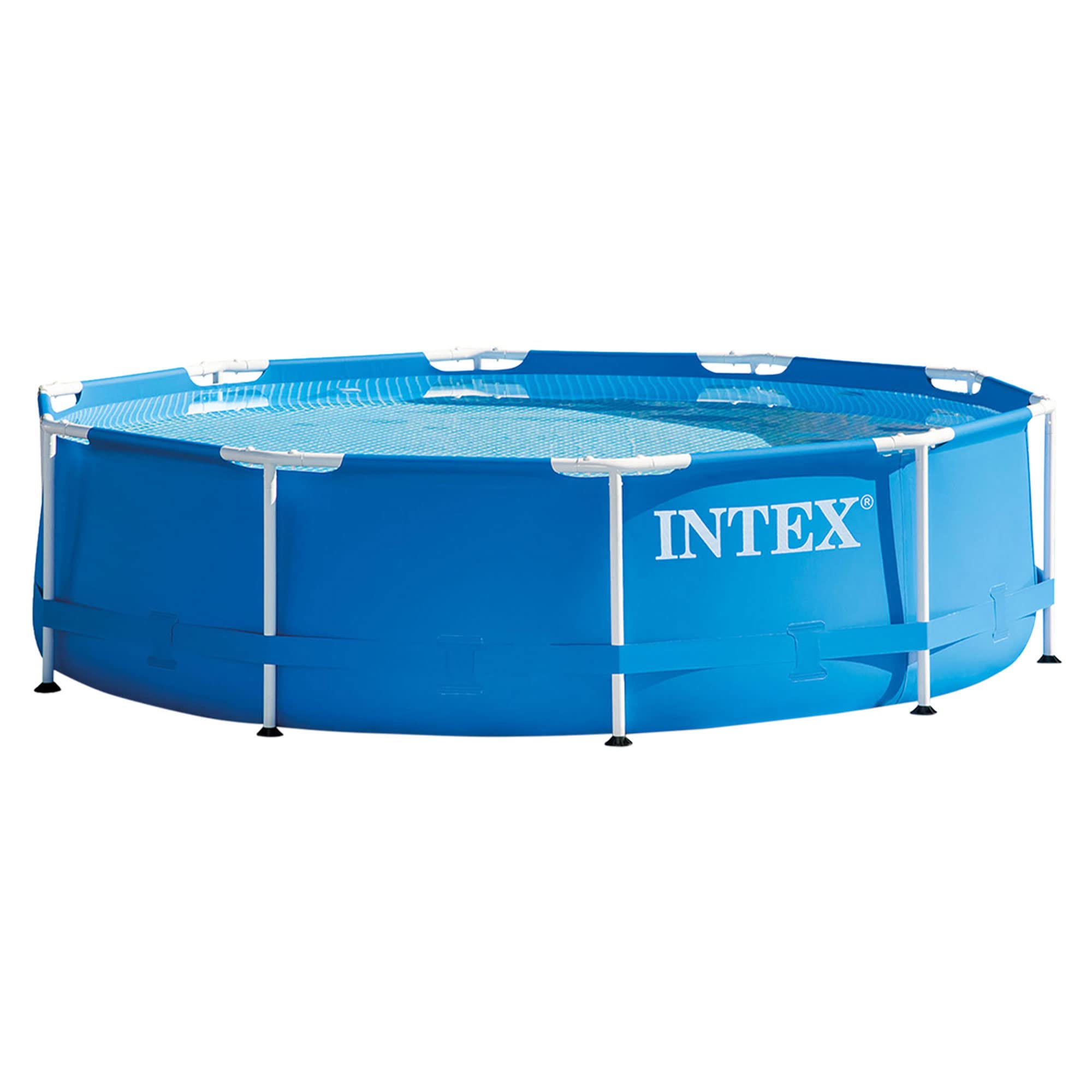 Intex 28200EH 10ft x 30in 4-Person Metal Frame Above Ground Round Swimming Pool - Easy Setup, No Pump Included | Perfect for Backyard, Family Fun & Summer Relaxation