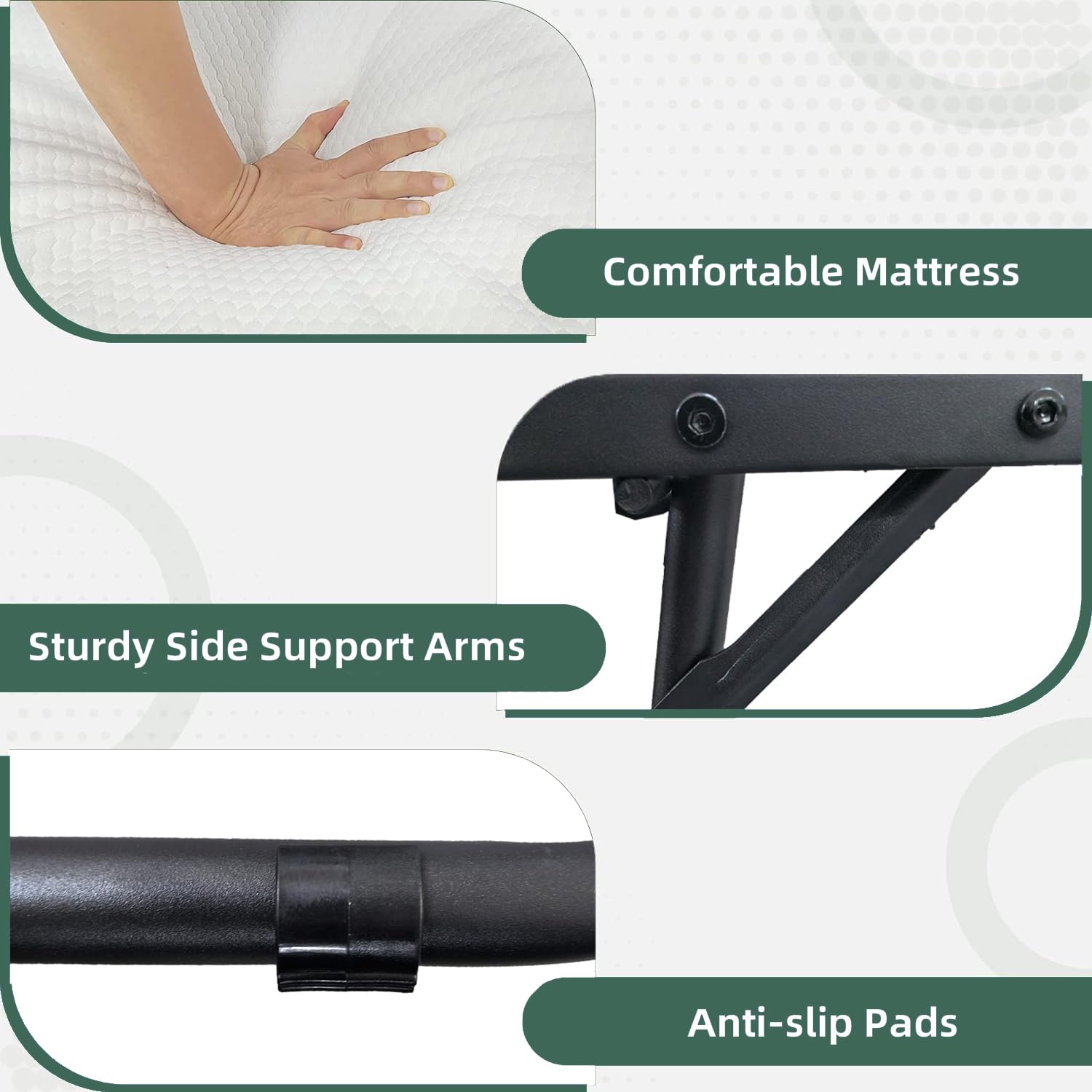 Foldable Guest Bed with Mattress - 75