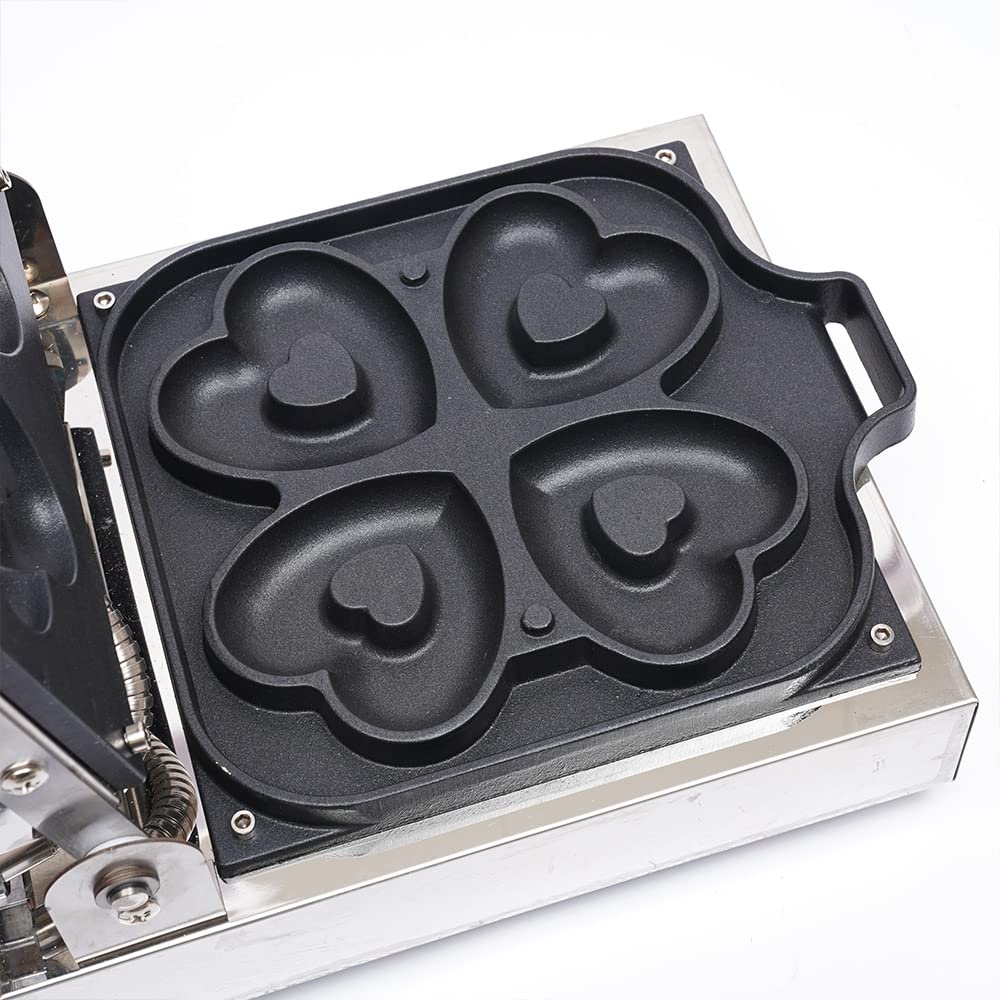 4PCS Heart-Shaped Donut Maker Set, Mini Electric Donut Baker Machine for Home & Commercial Use - Perfect for Kids Breakfast, DIY Snacks, Cafes & Bakeries (Heart Donut Maker for Parties, Gifts & Family Fun)