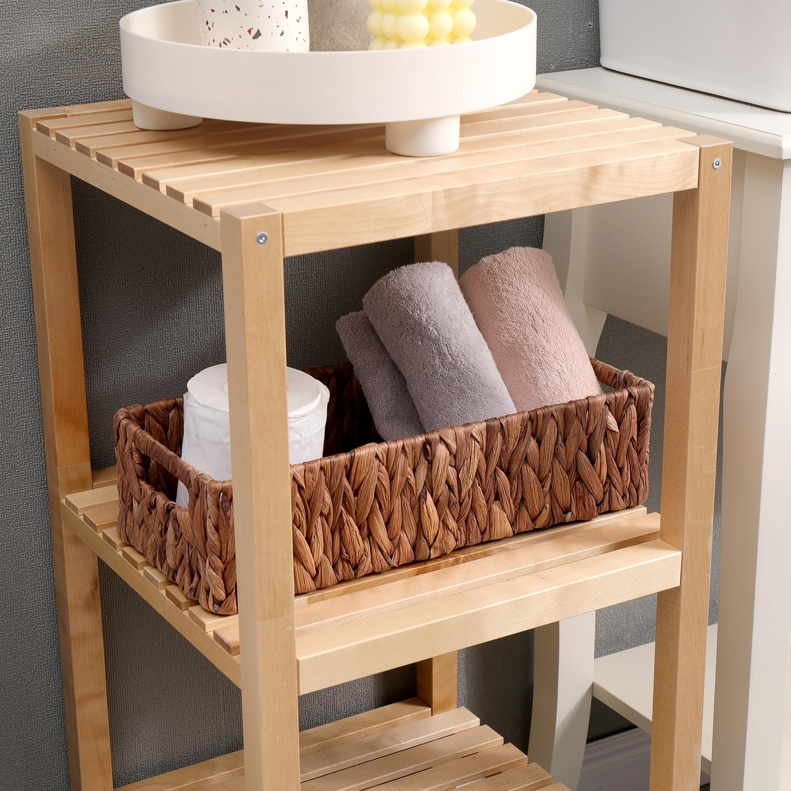 Wicker Storage Basket with Built-in Handles - Bathroom Organizer for Toilet Paper & Essentials | Perfect for Pantry, Bathroom & Home Organization