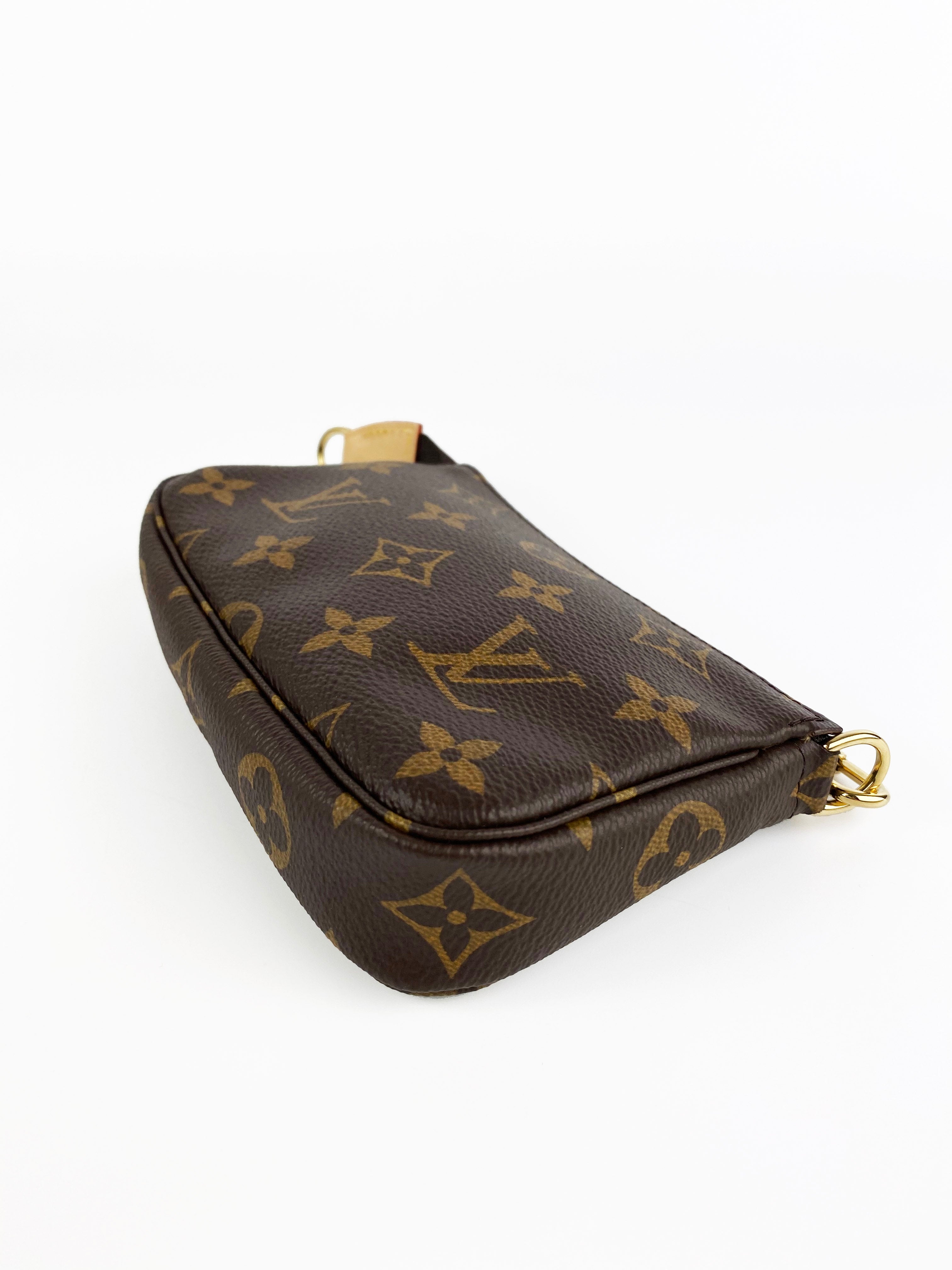 Authentic Louis Vuitton Monogram Mini Pochette Accessories Bag - Luxury Crossbody Clutch for Women, Perfect for Parties, Travel & Everyday Use