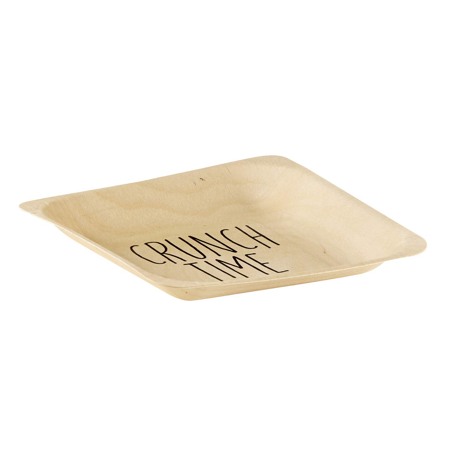 Eco-Friendly Birchwood Disposable Plates - Small Size for Parties, Picnics & Events | Creative Brands SIPS Crunch Time