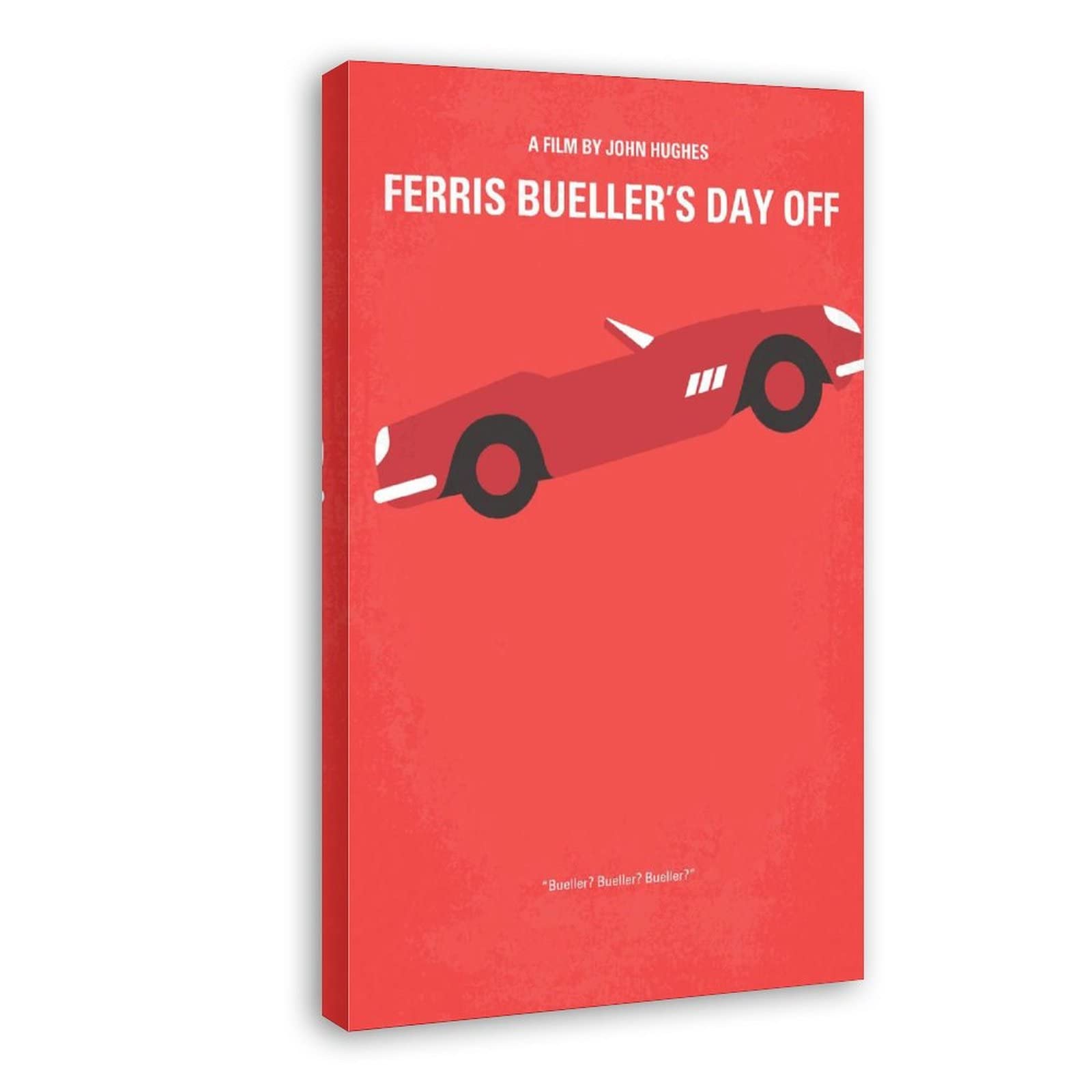 Ferris Bueller's Day Off Minimalist Movie Poster - 20x30 Inch (50x75cm) Canvas Wall Art for Bedroom, Office & Home Decor - Framed Vintage Film Gift for Movie Lovers - Perfect for Teen Rooms, Man Caves & Movie Theaters