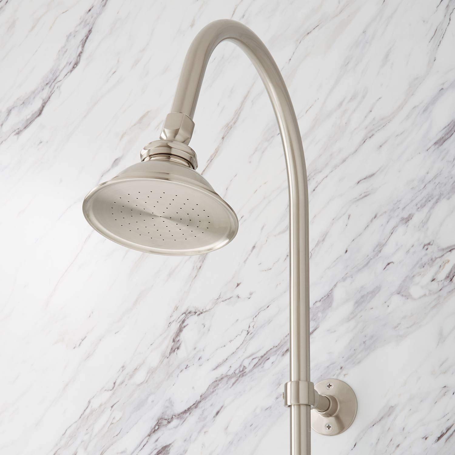 Signature Hardware 304382 Exposed Shower System with Rainfall Shower Head & Handheld Spray - Chrome Finish for Modern Bathroom & Spa Experience