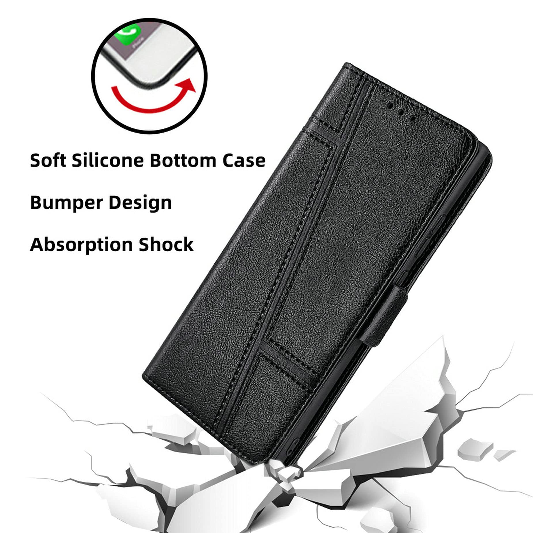 Premium Flip Case for T-Mobile Revvl 4+ Plus 5062W/5062Z - Shockproof Phone Stand Cover with Card Slots (Model LT-A1) | Perfect for Work, Travel & Daily Protection