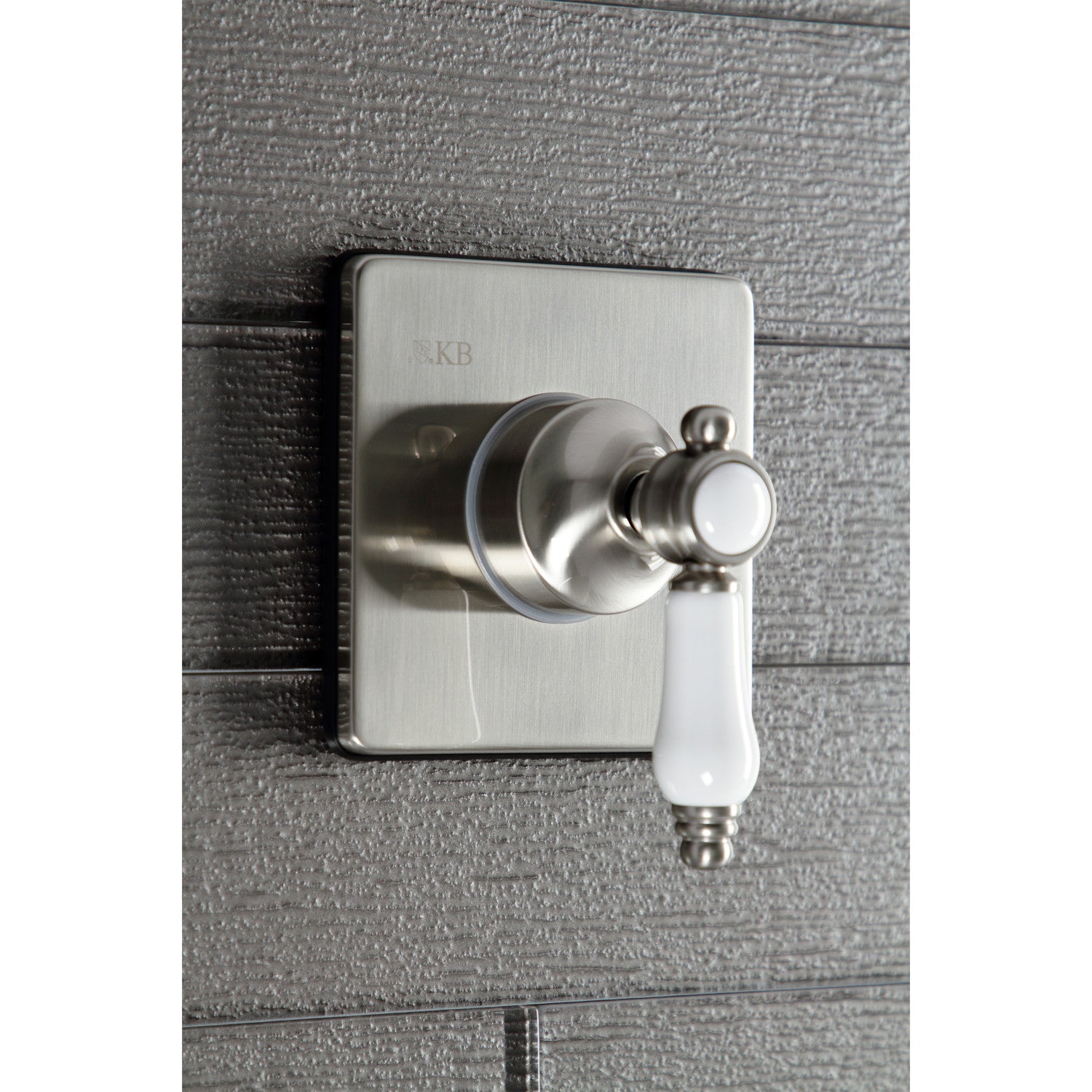 Bel Air KS3048BPL Single Handle 3-Way Diverter Valve with Square Trim Kit in Brushed Nickel Finish - Perfect for Bathroom & Shower Faucet Upgrades