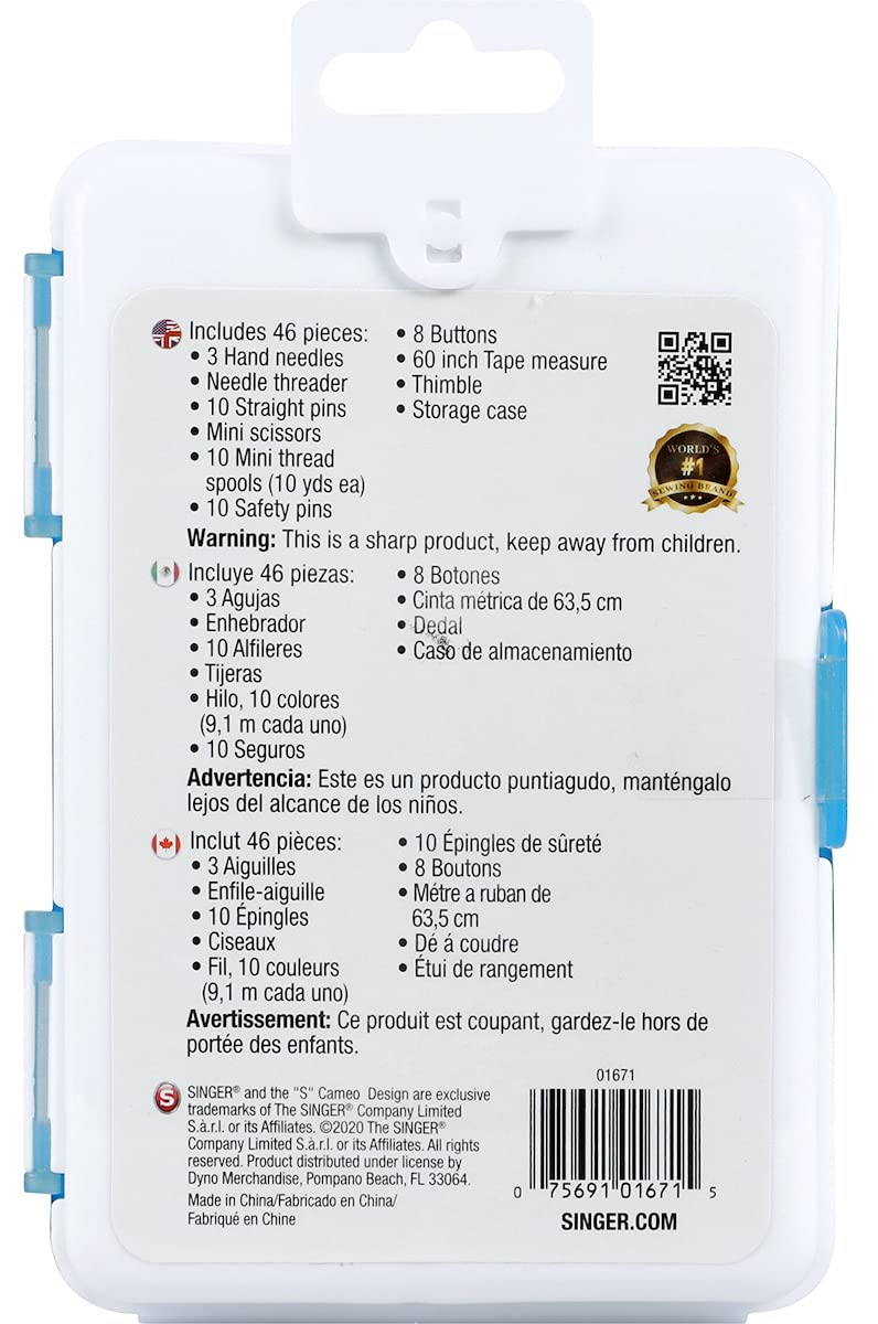 SINGER 01671 Portable Sewing Kit with Essential Tools - Perfect for Travel, Emergency Repairs & DIY Projects