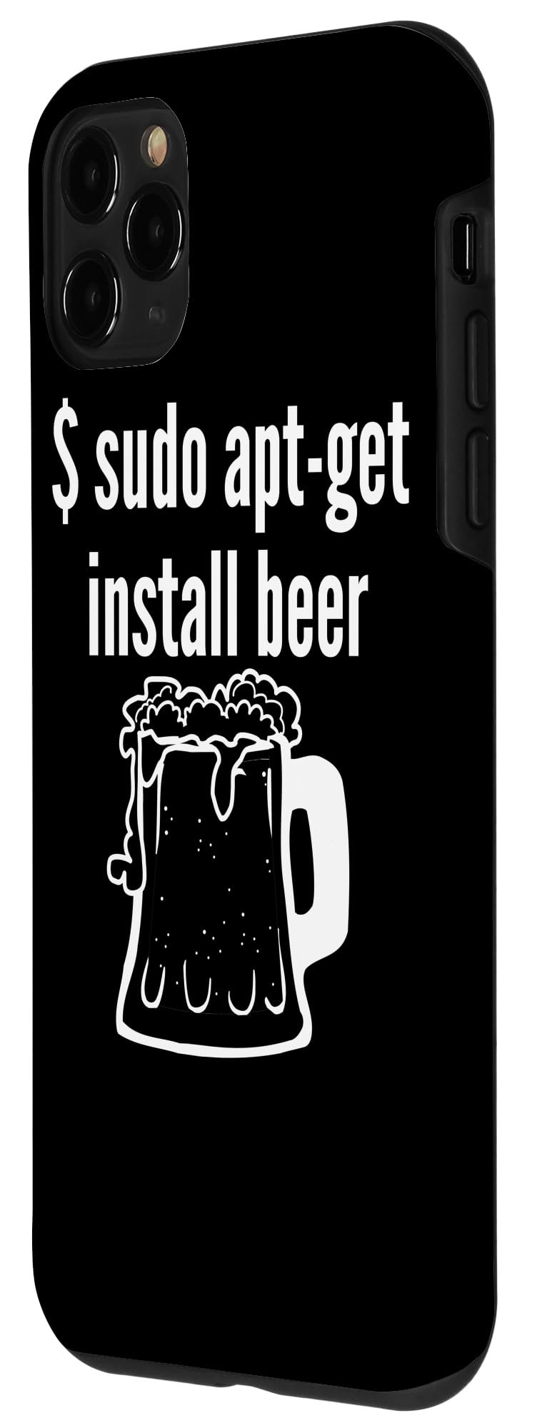 iPhone 11 Pro Funny Linux Beer Lover Case - 'Sudo Apt Get Install Beer' Geek Humor Phone Cover - Perfect for Programmers, Tech Enthusiasts & Beer Lovers at Work or Parties