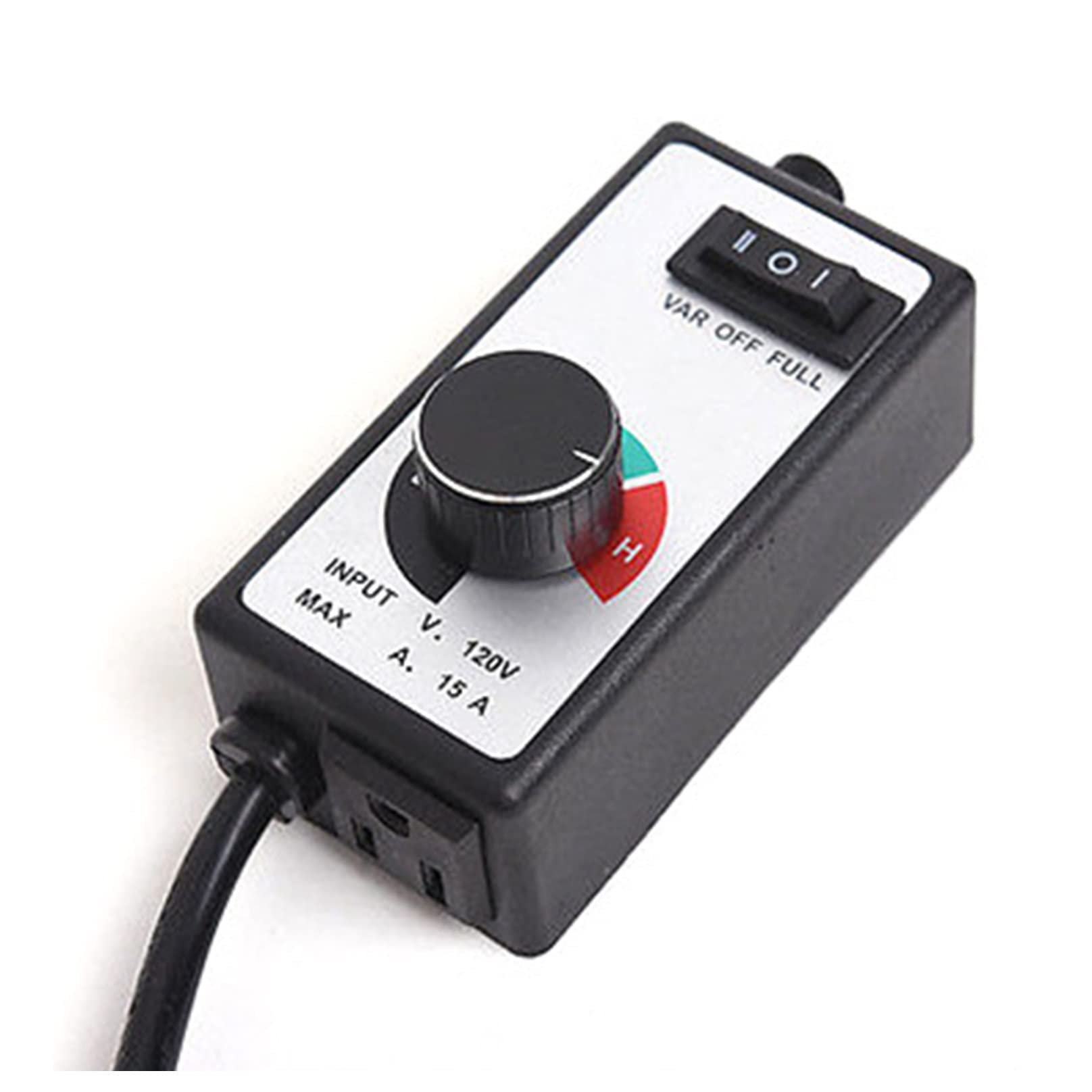 1500W 15A Variable Vent Fan Speed Controller - Inline Duct Fan Adjuster for Hydroponics, Exhaust & Ceiling Fans - US Plug 120V/60Hz - Perfect for Grow Rooms, Greenhouses & Home Ventilation Systems