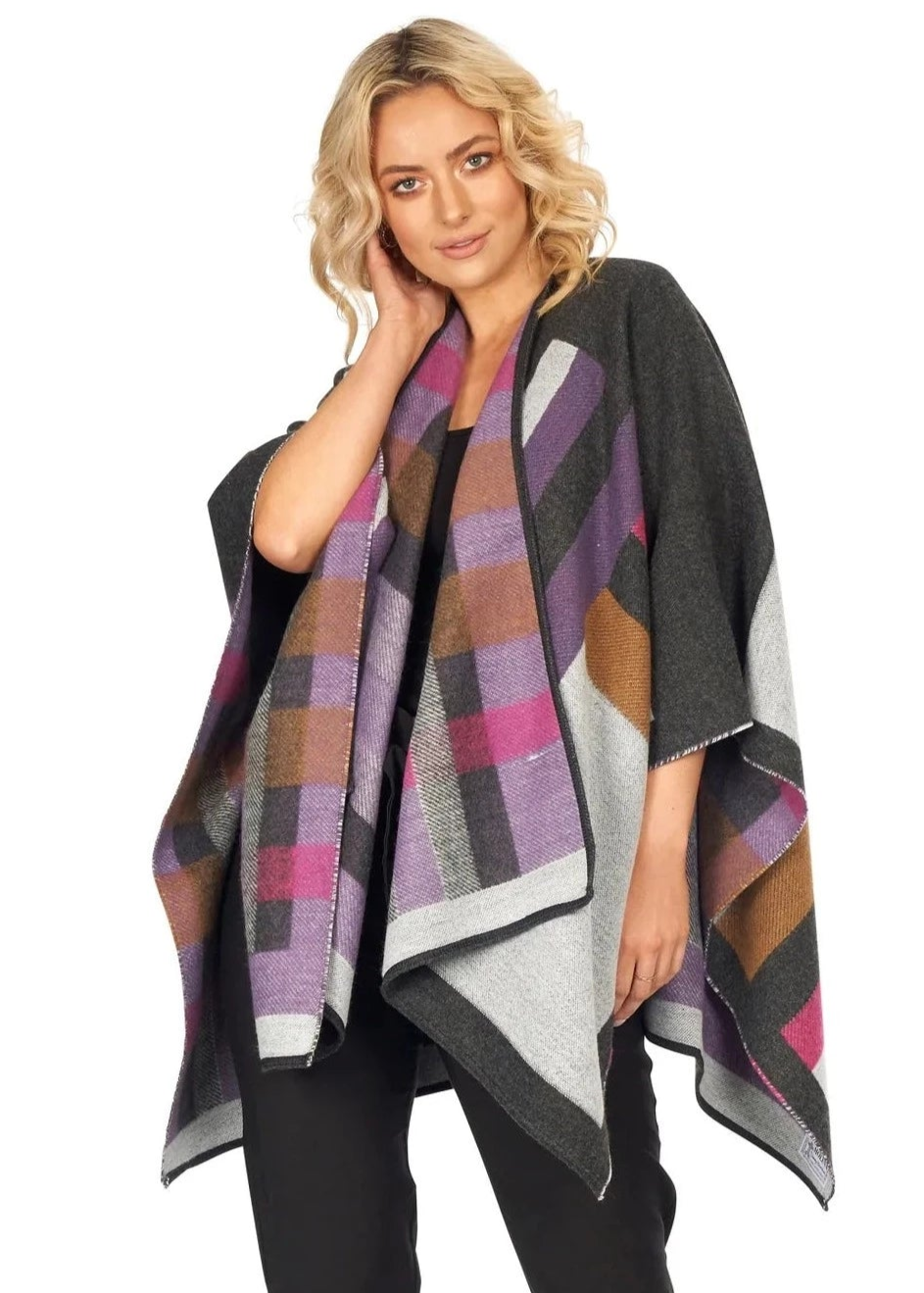 Jimmy Hourihan Color Block Shawl - Stylish & Soft Wrap for Women, Perfect for Evening Outfits, Parties & Casual Wear