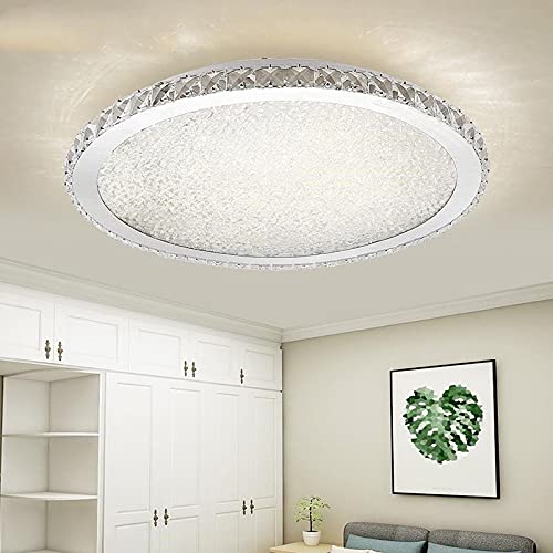 Modern Crystal LED Ceiling Pendant Light - Round Nordic Chandelier for Living Room, Bedroom, Dining Room | Energy-Efficient Hanging Fixture with Decorative Design for Home & Office Lighting