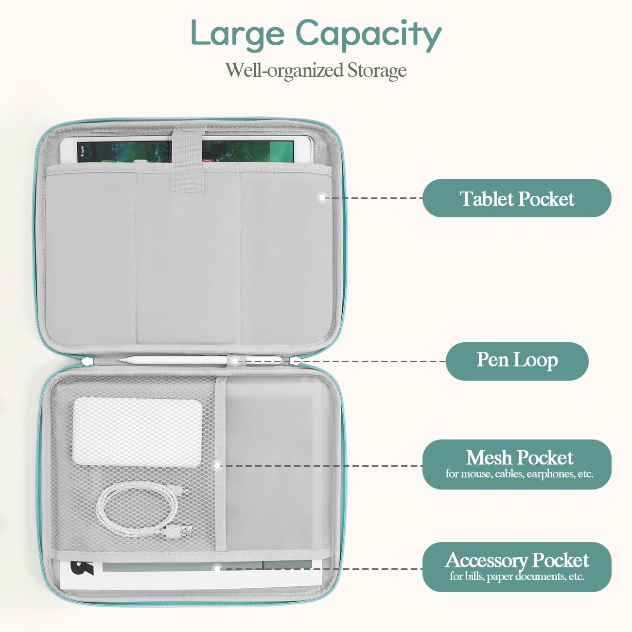 Dadanism 9-11 Inch Tablet Sleeve Case for iPad 10th Gen 10.9