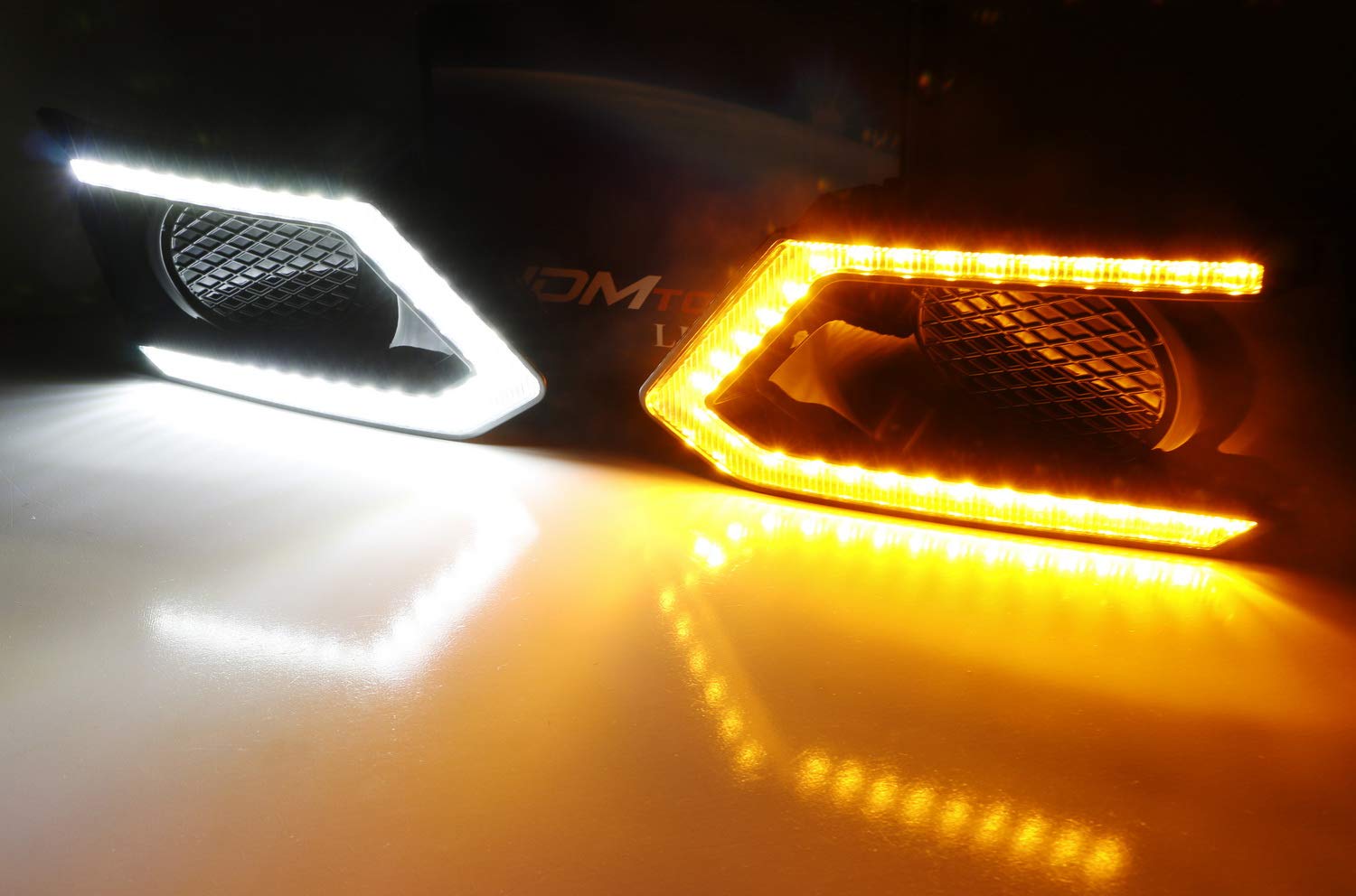 iJDMTOY Switchback LED Daytime Running Light Kit & Clear Lens Fog Light Combo for 2019-2022 Nissan Altima - White/Amber LED DRL, Halogen Fog Lights, Bezels & Wiring Included - Perfect for Night Driving and Enhanced Visibility