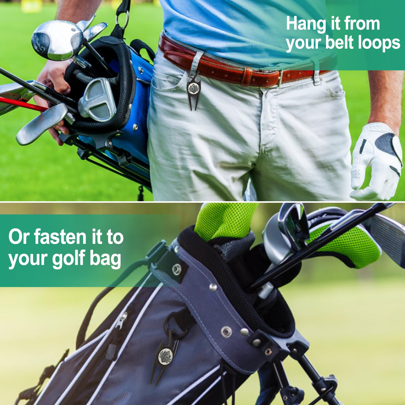 6-in-1 Golf Divot Repair Tool with Ball Marker & Club Holder - Premium Golf Accessories for Men & Women | Perfect Golf Gift for Players & Course Use