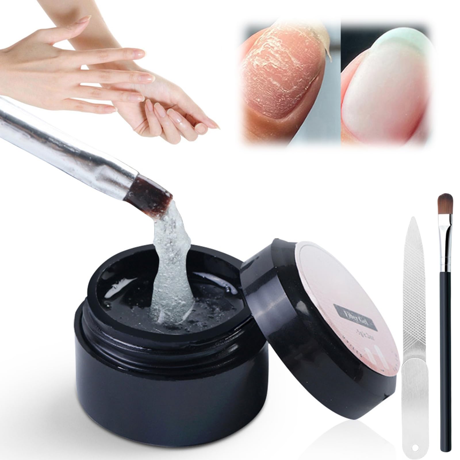 Nail Repair Protection Gel - Strengthening Treatment for Split & Cracked Natural Nails | Quick Fix Broken Nail Repair Kit with Instant Healing Gel | Perfect for Salon Professionals & At-Home Nail Care