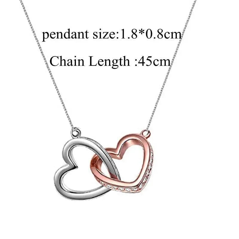 Infinity Hearts Pendant Necklace for Women - Sterling Silver Love Symbol Jewelry Gift for Her - Perfect for Anniversary, Valentine's Day & Romantic Occasions