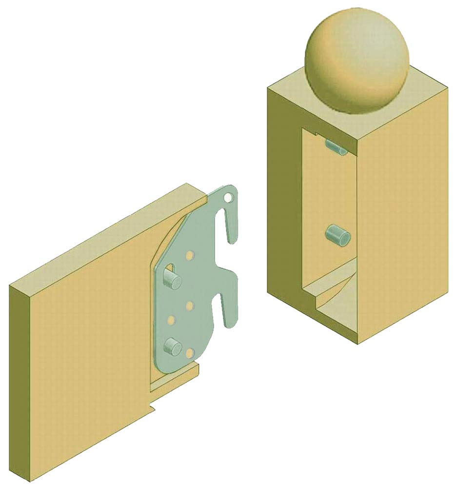 Universal Wood Bed Rail Hook Plates - Replacement Bracket for Bed Frame, Headboard & Footboard - Durable Bed Parts for DIY New Bed Construction (Set of 1) - Perfect for Bedroom Furniture Repair and Upgrade