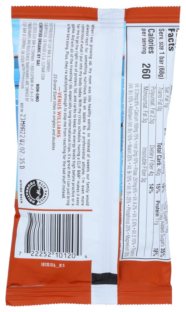Clif Crunchy Peanut Butter Energy Bars - 2.4oz (36 Count) | High Protein Snacks for Hiking, Workouts & On-the-Go Nutrition