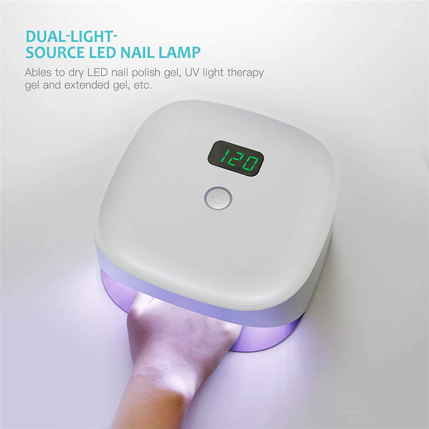 48W UV LED Nail Lamp for Gel Polish - Professional Nail Dryer with 4 Timer Settings & Auto Sensor - Portable Manicure & Pedicure Curing Light for Home & Salon Use