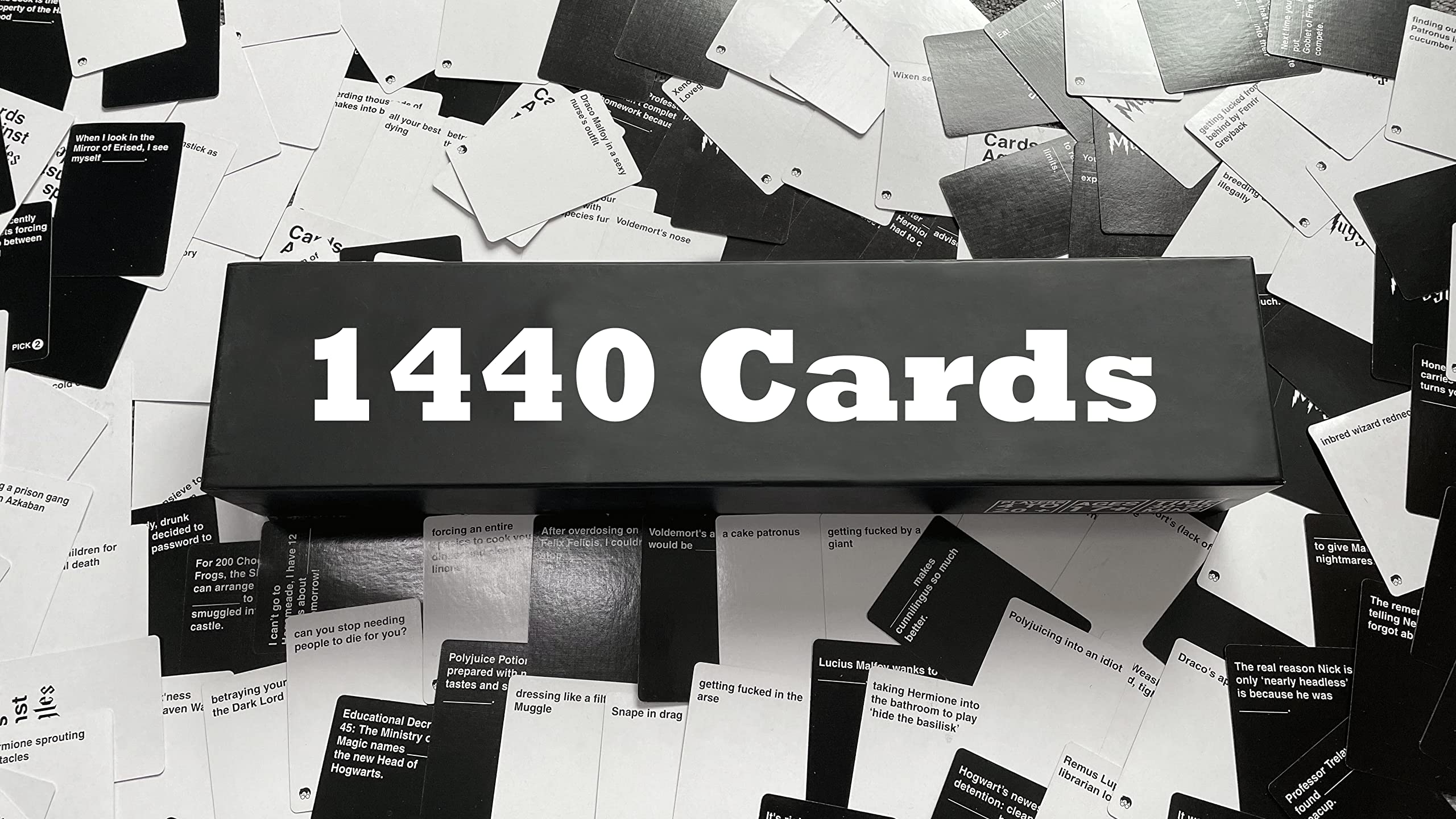 LAZAMYASA Card Against Muggles - 1440 Cards Adult Party Game Set for Game Nights, Black Box Bundle | Fun Indie Card Game for Friends & Family Gatherings, Halloween & Holiday Parties