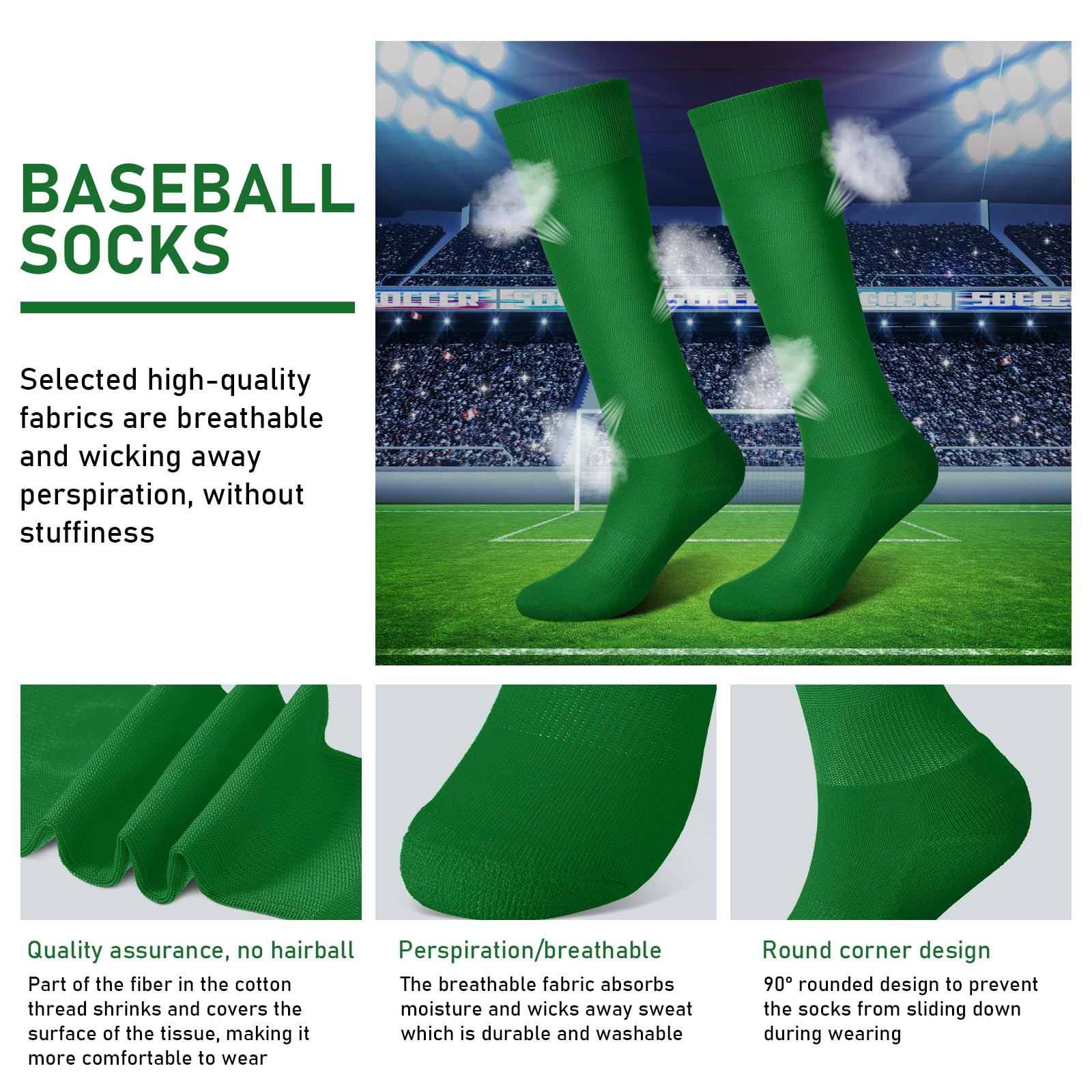Zhanmai Adjustable Baseball Belt & Softball Socks Combo Set - Elastic Waistband for Youth Boys Girls & Adults - Perfect for Baseball Games, Practice & Team Uniforms