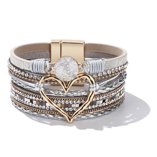 B1:bracelets for Women Trendy(gold Heart)