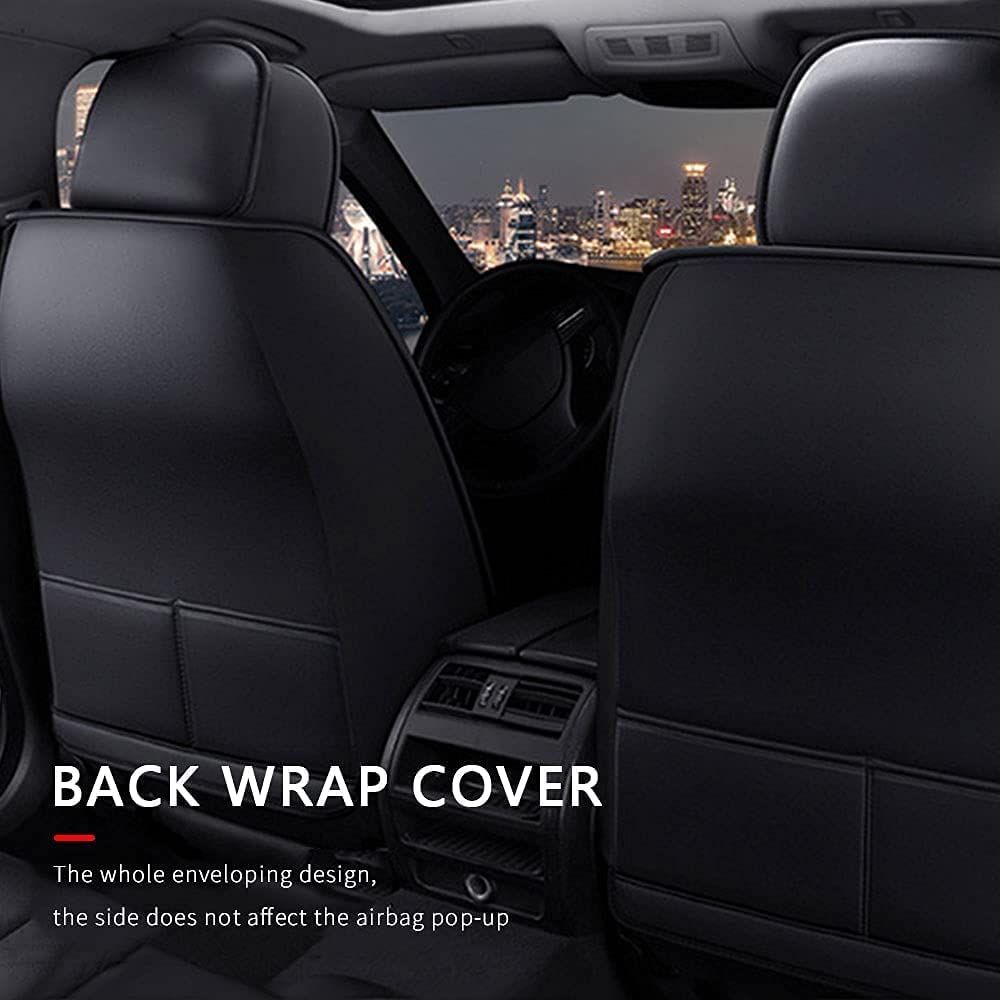 Custom Car Seat Covers for Mitsubishi Mirage G4 2017-2021 - 5-Seat Full Set PU Leather Front & Rear Seat Protectors - Waterproof & Airbag Compatible - Perfect for Daily Commuting, Road Trips and Car Interior Protection
