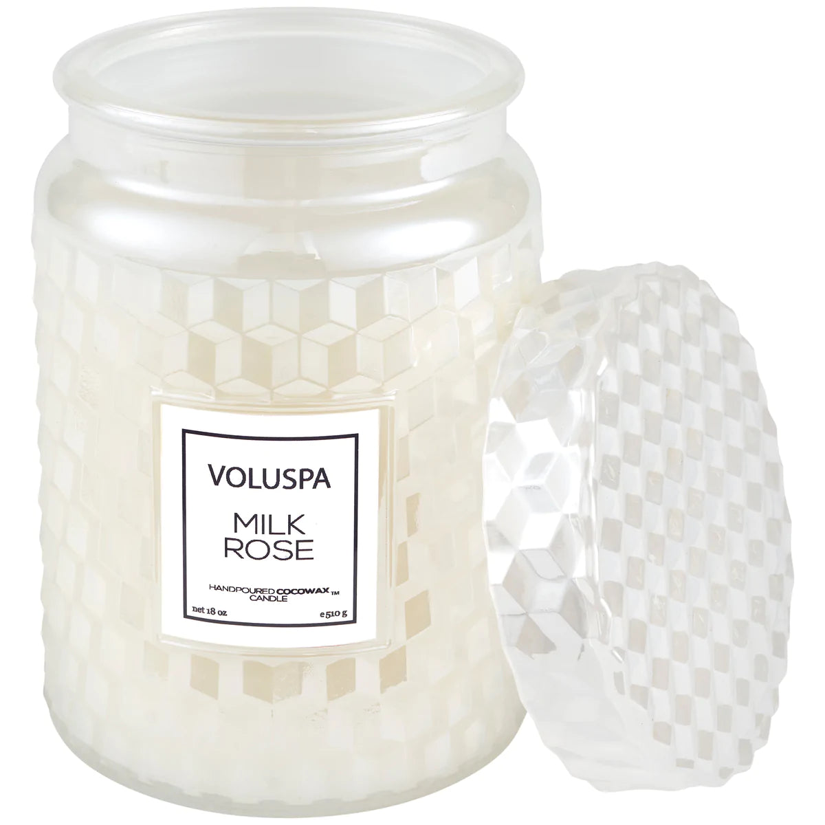 Premium Milk Rose Large Embossed Glass Candle - Elegant Home Decor for Romantic Dinners, Spa Relaxation & Wedding Centerpieces