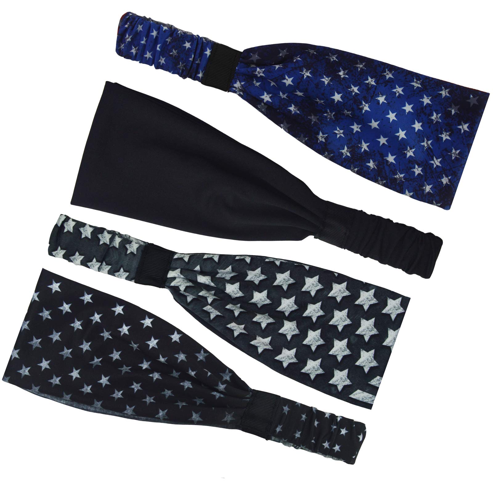 Non-Slip Breathable Headbands for Men & Women - 4 Pack Sweat Bands for Running, Yoga, Gym Workouts & Outdoor Sports | Durable & Comfortable for Exercise, Jogging & Active Lifestyles
