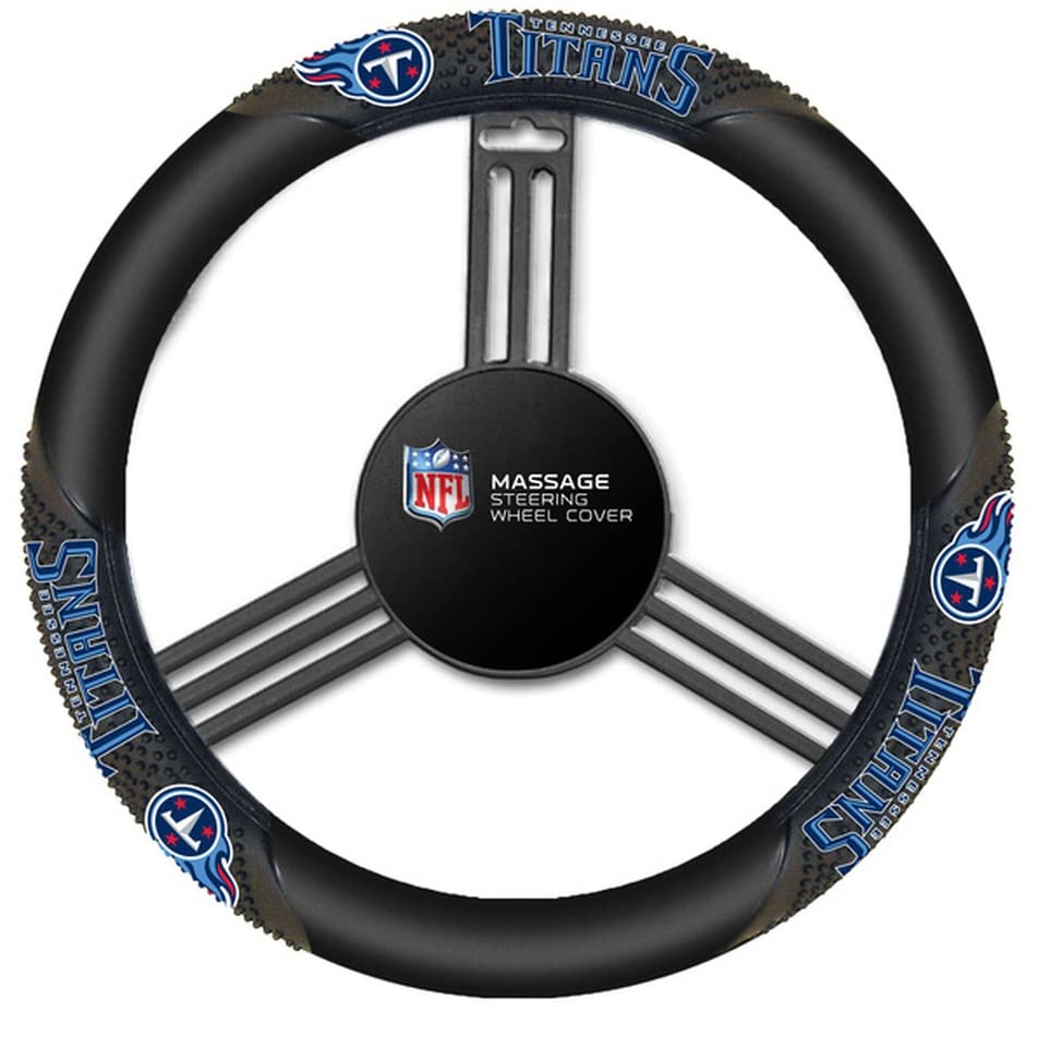 Premium NFL Massage Grip Steering Wheel Cover - Comfortable Non-Slip Design for Cars, Trucks & SUVs - Perfect for Long Drives, Commuting & Road Trips