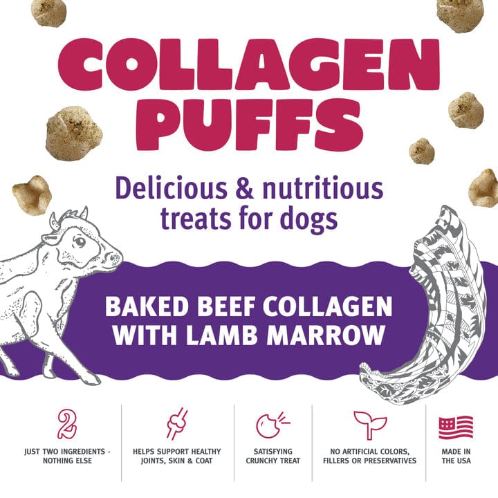 Premium Icelandic Beef Collagen Puffs with Marrow - Healthy Dog Treats for Small Breeds | Grain-Free, Protein-Rich Snacks for Training & Dental Care | Made in Iceland for Puppies & Adult Dogs
