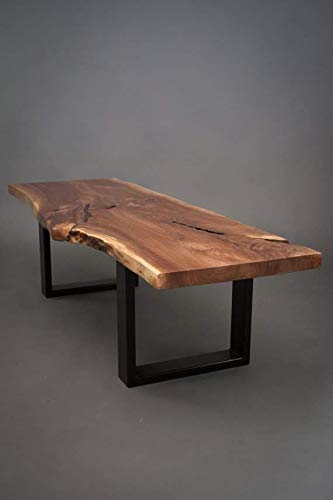 Live Edge Coffee Table - Handcrafted Solid Wood Rustic Modern Dining Table for Living Room, Lounge & Office - Perfect for Farmhouse, Industrial & Mid-Century Decor