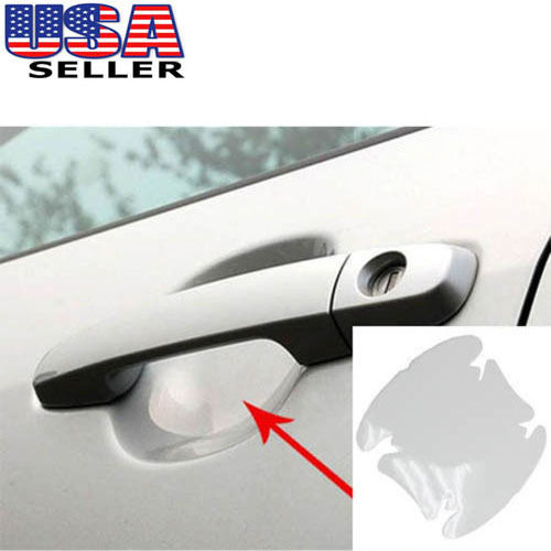 4 Pack Universal Clear Side Door Handle Protective Film - Anti-Scratch Vinyl Wrap for Car Door Handles - Perfect for Daily Commute, Parking Lot Protection & Vehicle Maintenance