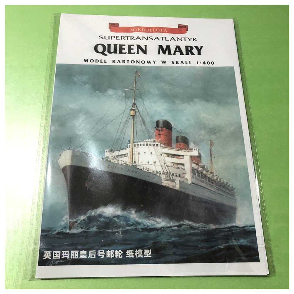 1/400 RMS Queen Mary Model Kit - British Royal Mail Steamer 3D Puzzle Paper Craft | DIY Ship Building Kit | Handmade Collectible Gift for Adults & Teens | Home Decor, Office Display & Nautical Theme Party Decoration