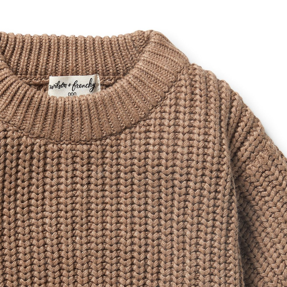 Organic Cotton Knitted Jumper with Cocoa Speckle Design - Cozy Winter Sweater for Women | Perfect for Casual Outfits, Office Wear & Holiday Gatherings