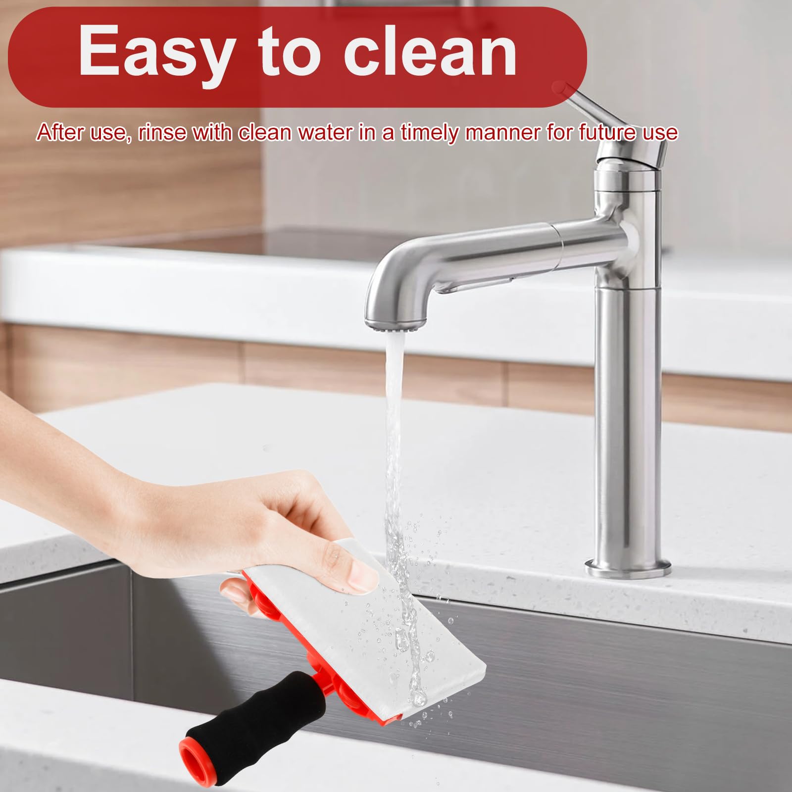Paint Edge Trimmer Tool - 4 Washable Replacement Pads & Rotatable Handle for Precise Wall, Ceiling & Corner Painting | DIY Home Improvement & Professional Use
