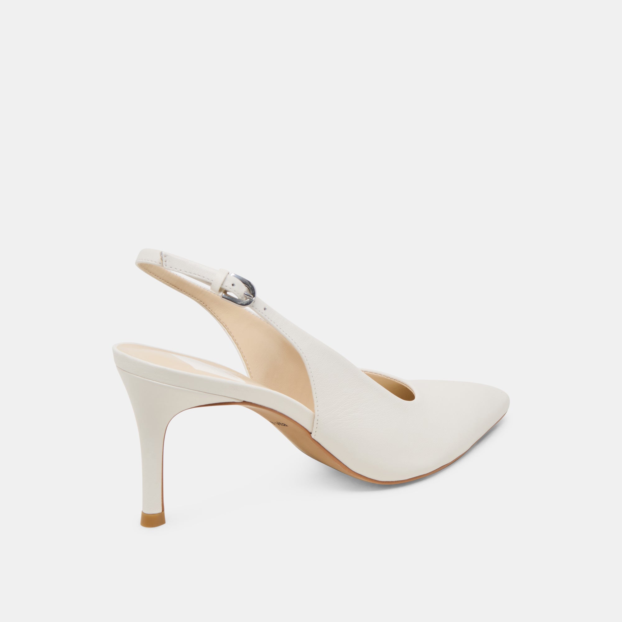 ELASI Women's White Leather Heels - Comfortable High Heel Pumps for Work, Party & Wedding - Elegant Dress Shoes for Women