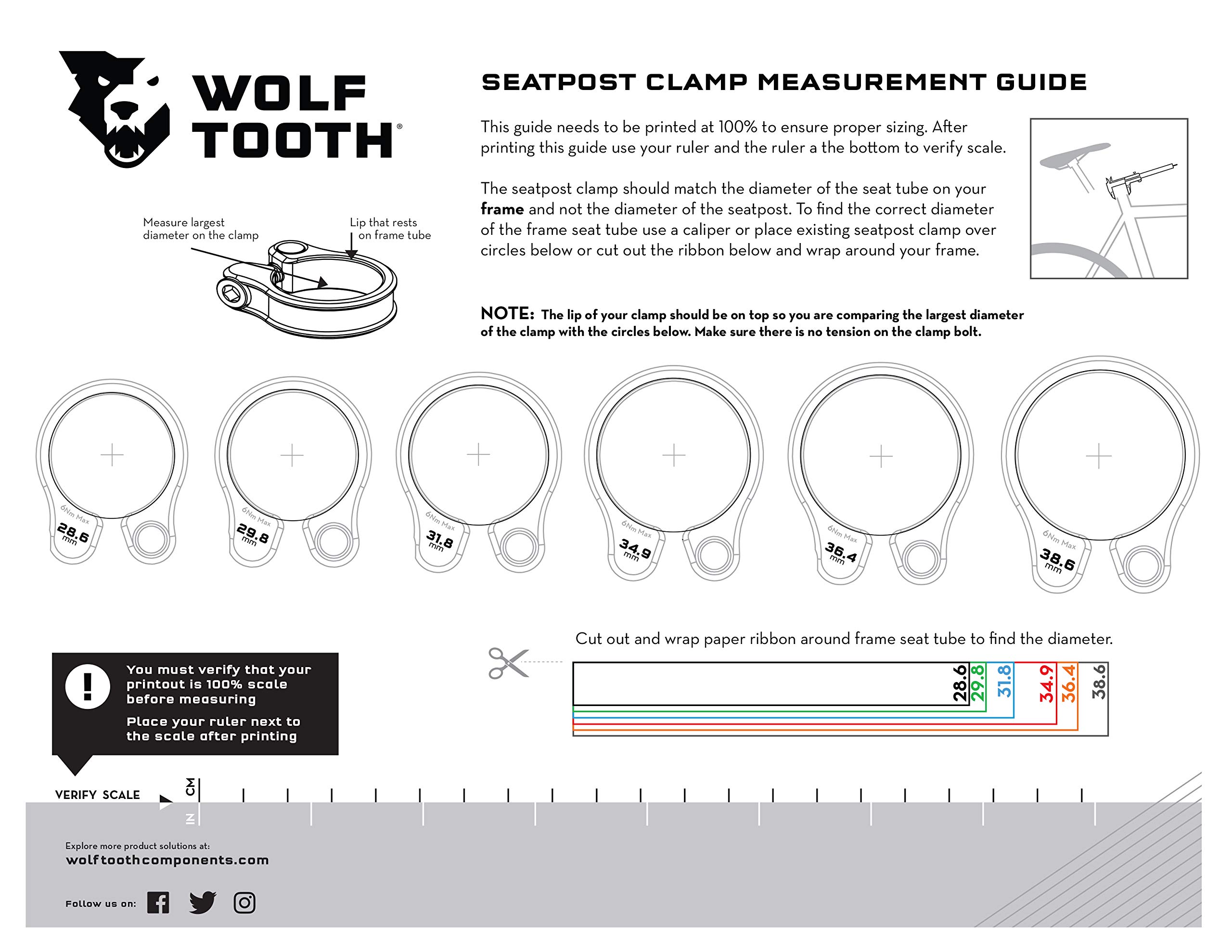 Wolf Tooth Precision-Machined Seatpost Clamp - Lightweight CNC Aluminum Bike Seat Clamp for MTB, Road & Gravel Bikes | Secure Seatpost Locking for Cycling & Mountain Biking