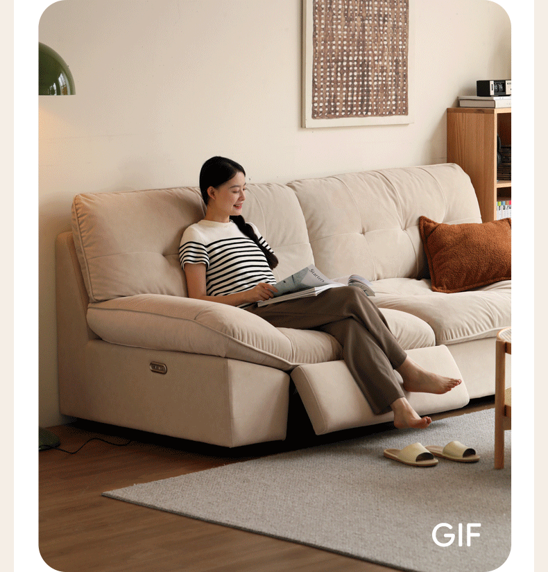 Italian Minimalist Fabric Sofa - White Cloud Sofa for Living Room, Lounge & Modern Home Decor