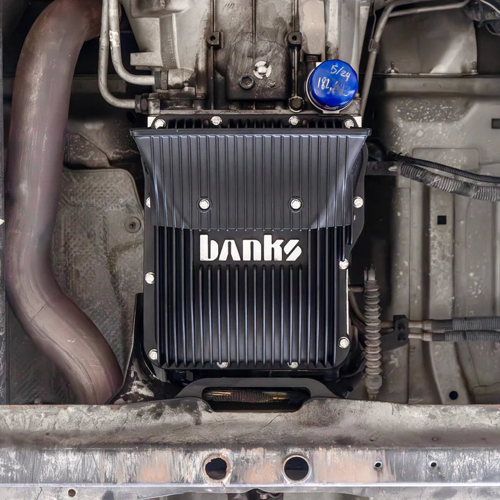 High-Performance 01-19 Chevy/GMC 2500/3500 Ram Air Transmission Pan - Heavy Duty Aluminum Alloy Upgrade for Improved Cooling & Durability - Perfect for Off-Roading, Towing & High-Performance Driving