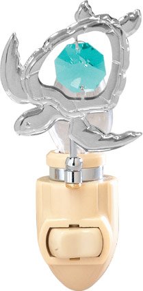 Sea Turtle Night Light with Green Swarovski Austrian Crystals - Chrome Plated Mascot Decor for Kids Bedroom, Nursery & Bathroom | Perfect Gift & Home Décor for Hallways, Bedside & Nighttime Safety