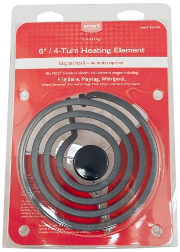 6-Inch 4-Turn Electric Stove Burner Replacement - Compatible with Most Electric Coil Oven Ranges - Smart Choice for Kitchen Appliance Repair - Perfect for Home Cooking and Baking Needs