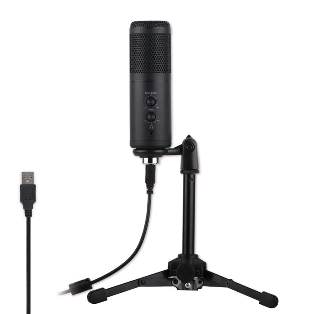 Fesjoy Microphone Knob Panel with Acoustic Filter - Mic Gain Volume Control for PC Gaming, Streaming & Recording - Includes Tripod Stand for Professional Voice Adjustment