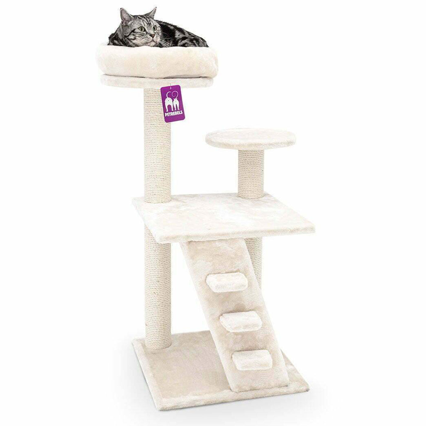 Little Rebels Reno 110cm Cat Tree - Multi-Level Cat Tower with Scratching Posts & Perches for Indoor Cats | Perfect for Play, Rest & Climbing in Small Spaces