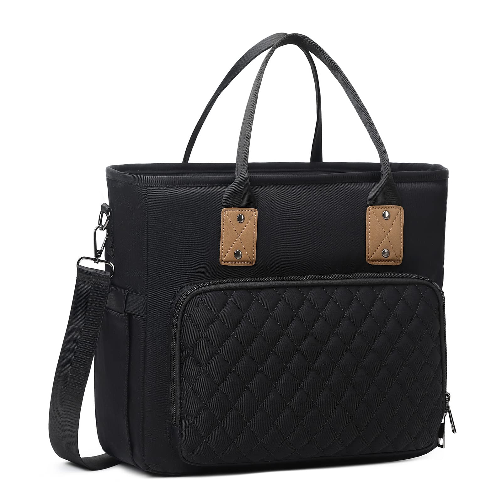 Insulated Lunch Bag for Adults - Extra Large 26 Can Capacity, Leak Proof Cooler Tote with Shoulder Strap Pad - Perfect for Office, Work, Picnic & Outdoor Activities (Black)