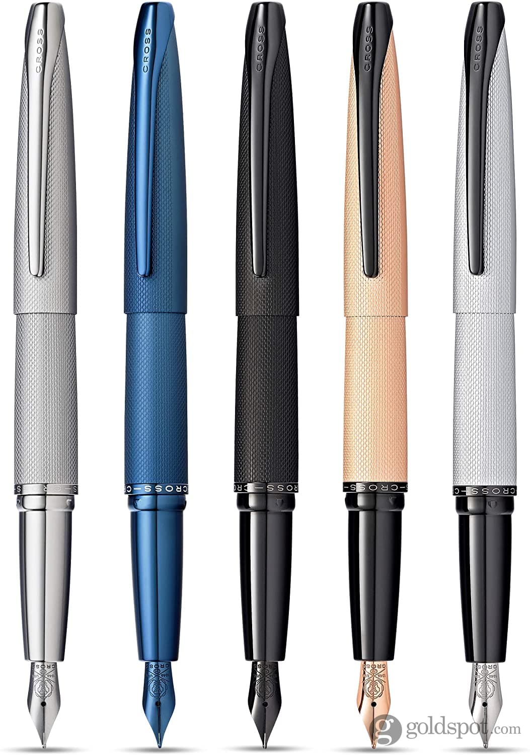 Premium Cross ATX Fountain Pen - Sandblasted Dark Blue PVD Finish with Elegant Diamond Etching | Luxury Writing Instrument for Business, Gifts & Collectors