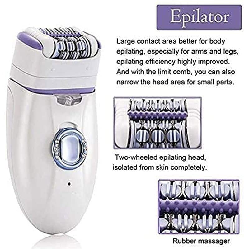 Rechargeable Cordless Wet & Dry Women's Electric Shaver for Sensitive Skin - Bikini Trimmer Attachment & Pop-Up Trimmer | All-in-One Hair Removal for Legs, Underarms & Bikini Area