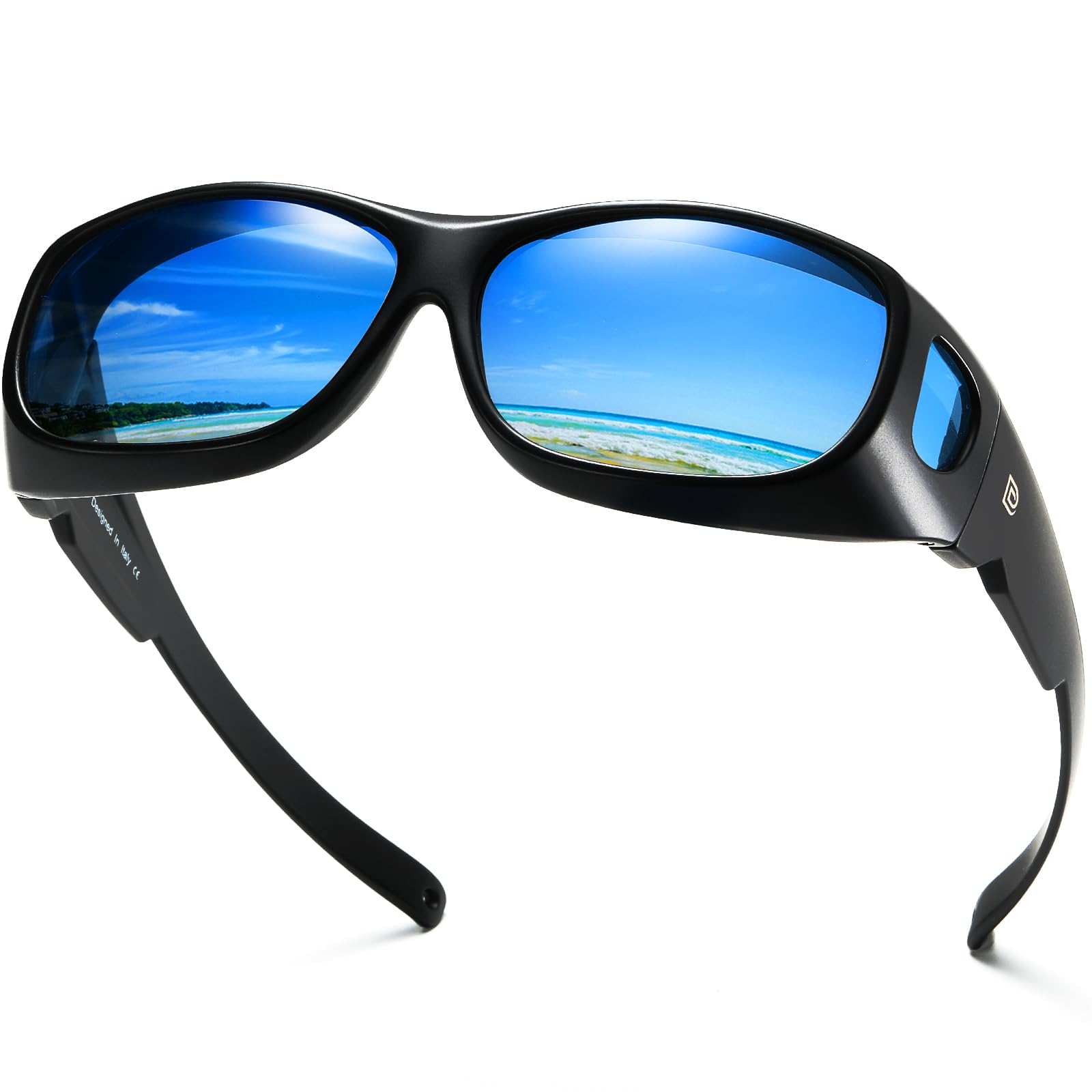 DUCO Fit Over Polarized Sunglasses for Men & Women - UV Protection Wraparound Sunglasses DC8965 | Perfect for Driving, Outdoor Sports & Everyday Sun Protection