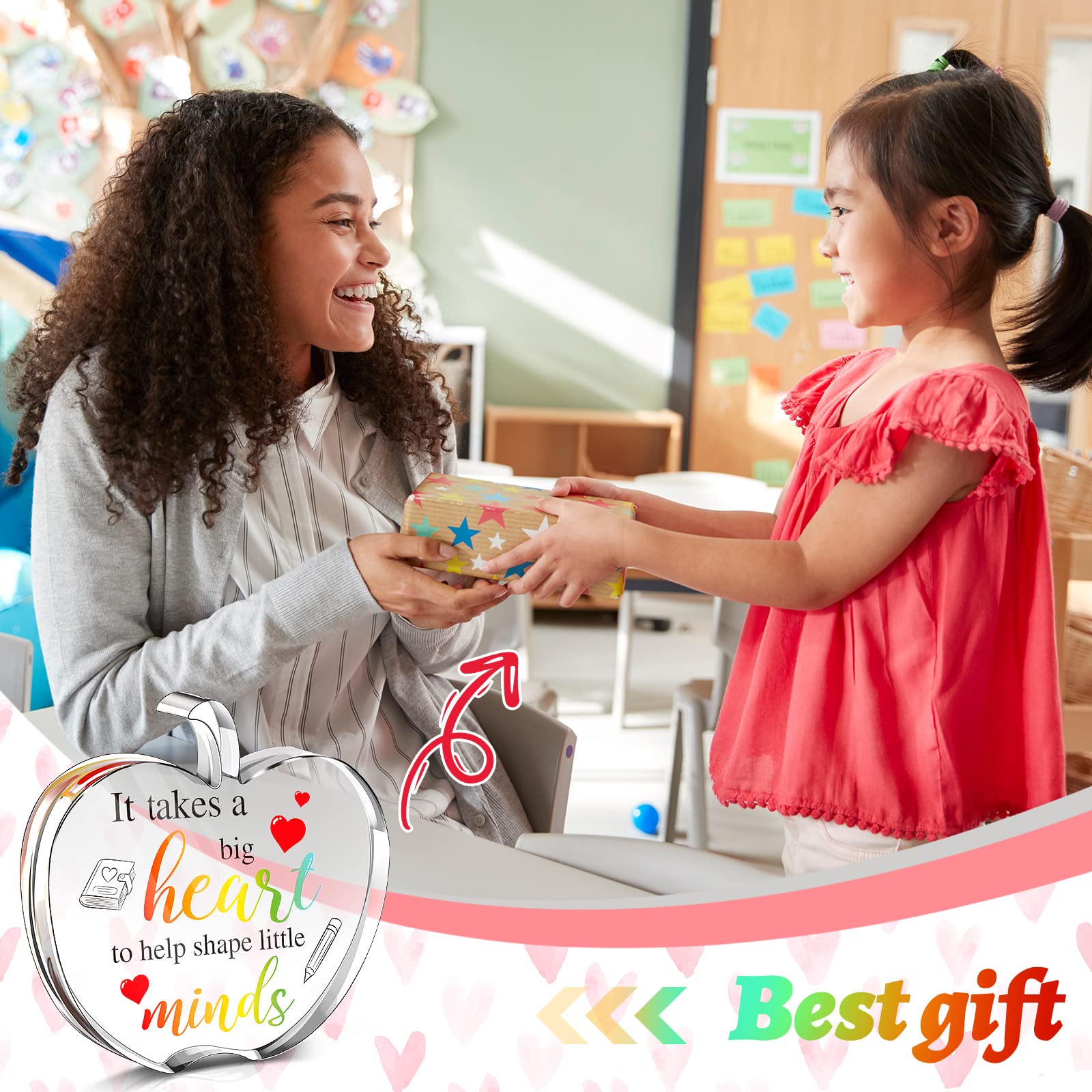 Chunful 2-Pack Acrylic Teacher Appreciation Gifts for Class of 2025 - Graduation, Christmas, Retirement Thank You Gifts from Students - Perfect for Classroom Decor, Teacher's Desk & Special Occasions